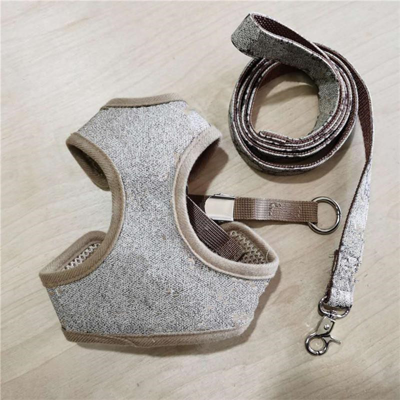 

Fashion Sunflower Printed Pets Harnesses Trendy Adjustable Pet Leashes Latest Durable Personality Schnauzer Luxurys Harnesses Set
