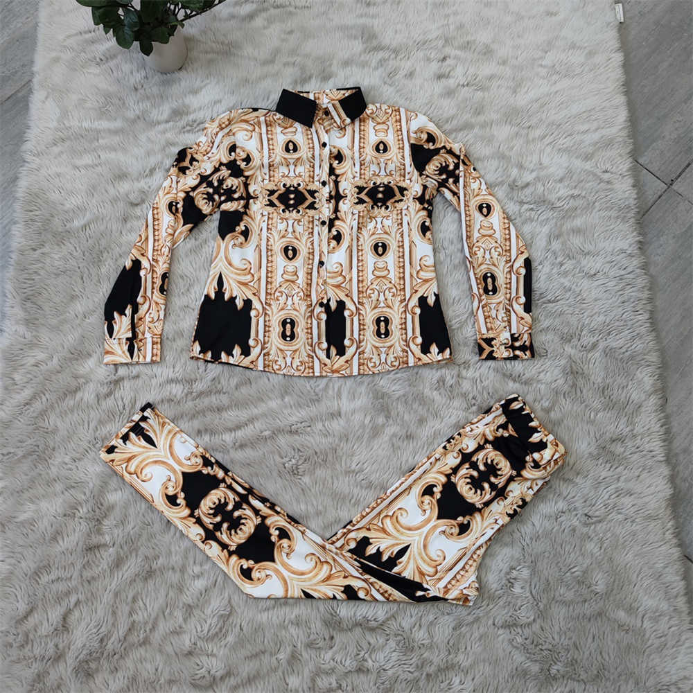 

Fashion Women's Suits with Hot Sale Digital Printing designer Style Two Pieces Suit Tracksuit Women spring Outfits Women Clothing