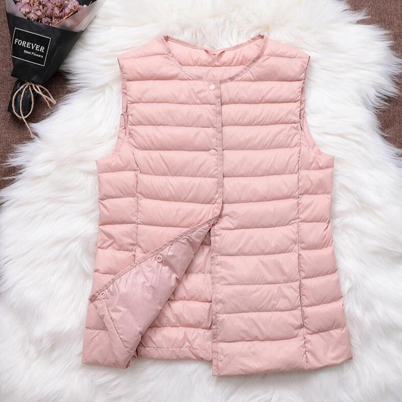 

Winter Ultra Light Down Vest Women Fashion Sleeveless White duck down Vest Jacket Warm Jacket Plus Size Waistcoat Coat, Black