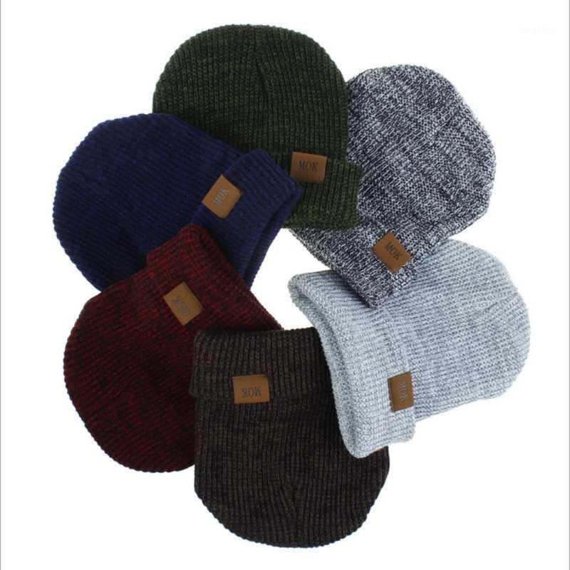 

Helisopus 2020 New Men's Knit Hats for Men and Women Couples Casual Fashion Headgear Autumn and Winter Warm Solid Beanies1