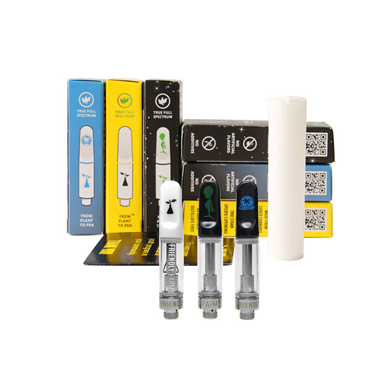 

Friendly Farm Farms Packaging Package With 0.8ml Empty Carts Vape Cartridge Ceramic Coil With Tube And 10 Flavs Sticker