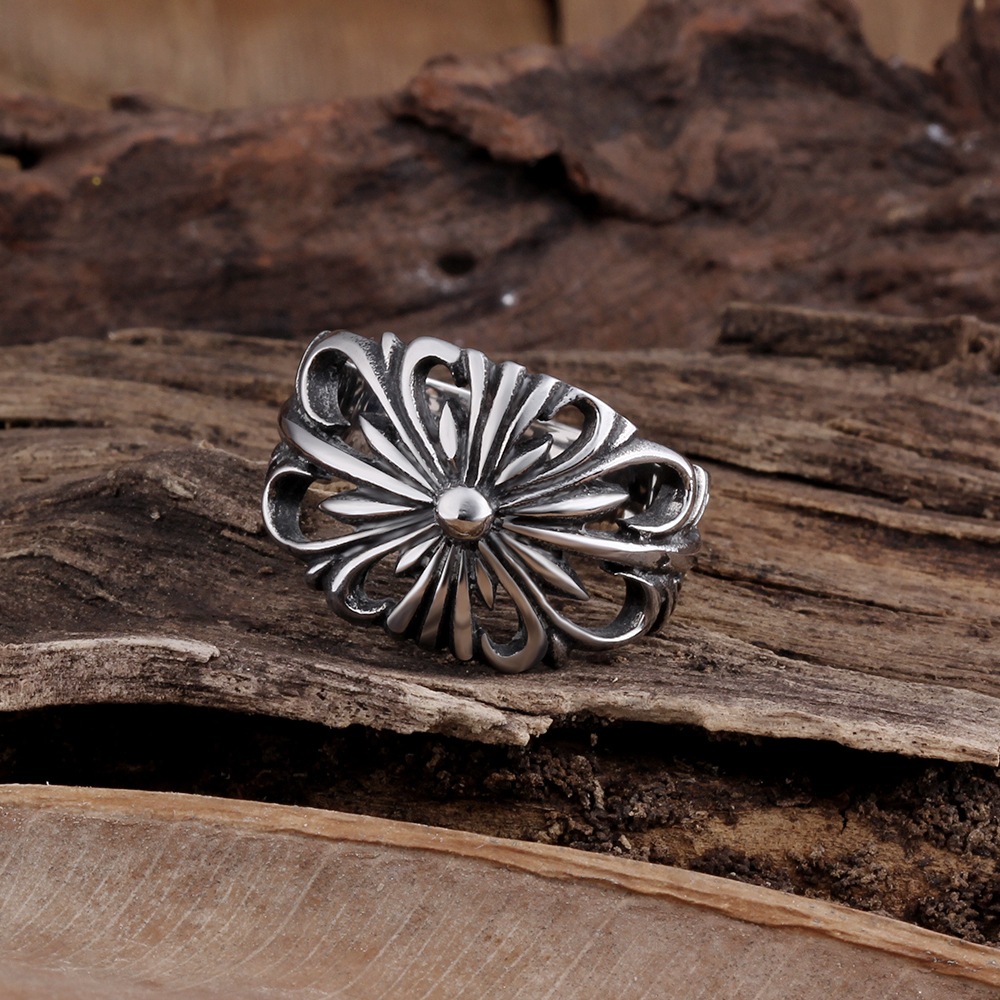 

Ancient Maya Men's Titanium Steel Ring, Carved Pattern, Geometric Personality Ring Accessories, Fashion Personality Europe and America