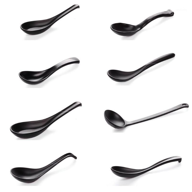 

Soup Spoon Black Matte Ladle Spoon Japanese Style Hand-Pulled Noodle Tableware Anti-Fall Tortoise Shell Shaped 20211