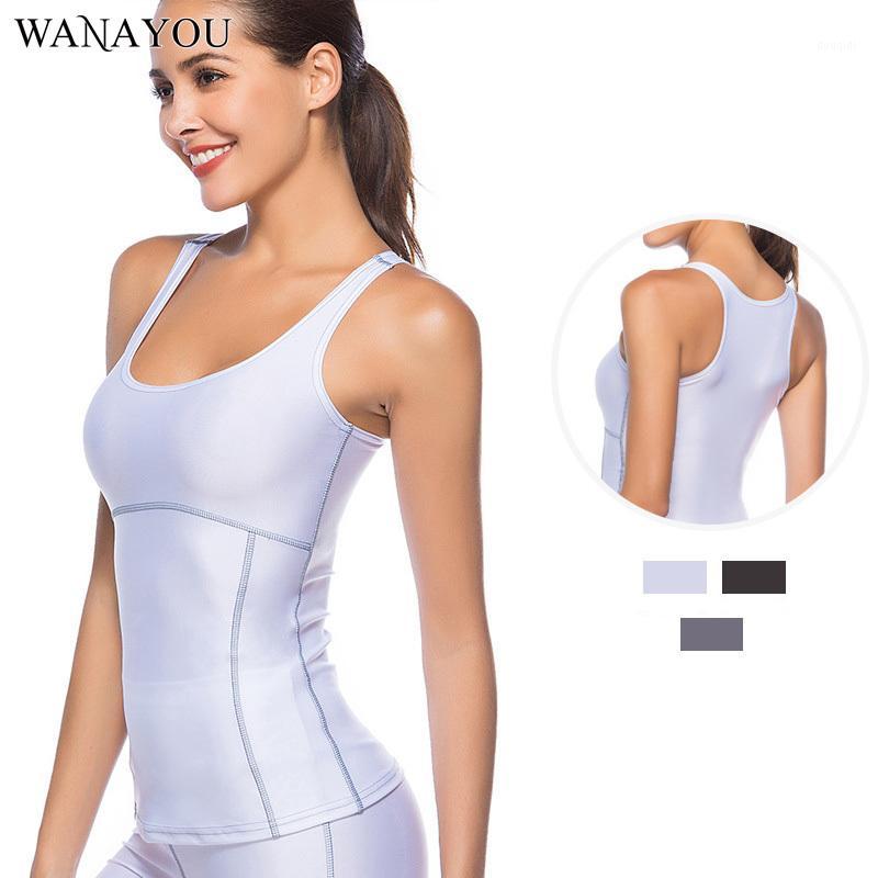 

WANAYOU Summer Quick Dry Yoga Shirts Breathable Outdoor Running Vest Sexy Fitness Sportswear Sleeveless Workout Shirts for Women1, Random color
