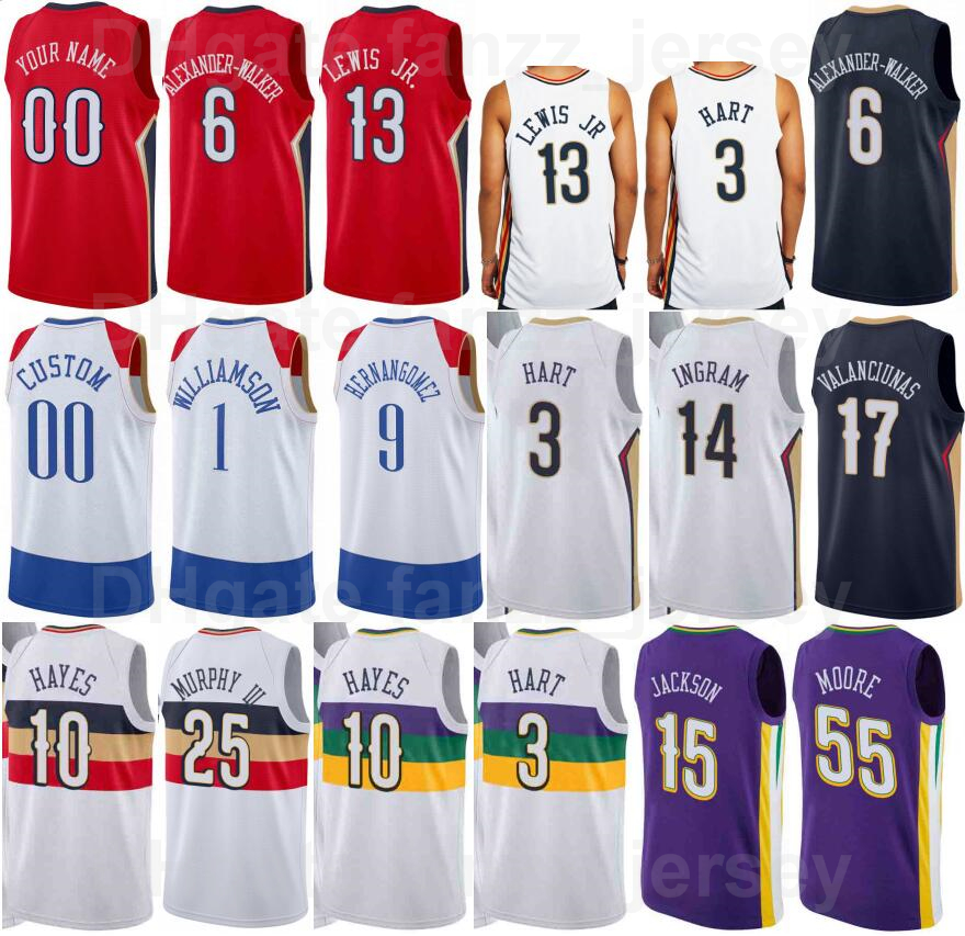 

Basketball 75th Anniversary Printed CJ McCollum Jersey 3 Brandon Ingram 14 1 Zion Jonas Valanciunas 17 Devonte Graham 4 Herbert Jones 5 Red White For Sport Fans, 75th white