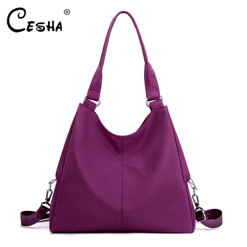 

Fashion Large Capatity Women Shoulder Bag High Quality Durable Fabric Light Nylon Handbag Female Simple Plain Casual Tote Bag, Black