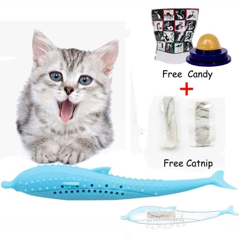 

Cat Fish Shape Toys With Catnip Soft Pet Toothbrush Teddy Dog Brush Bad Breath Tartar Teeth Tool Dog Cat Cleaning Supplies