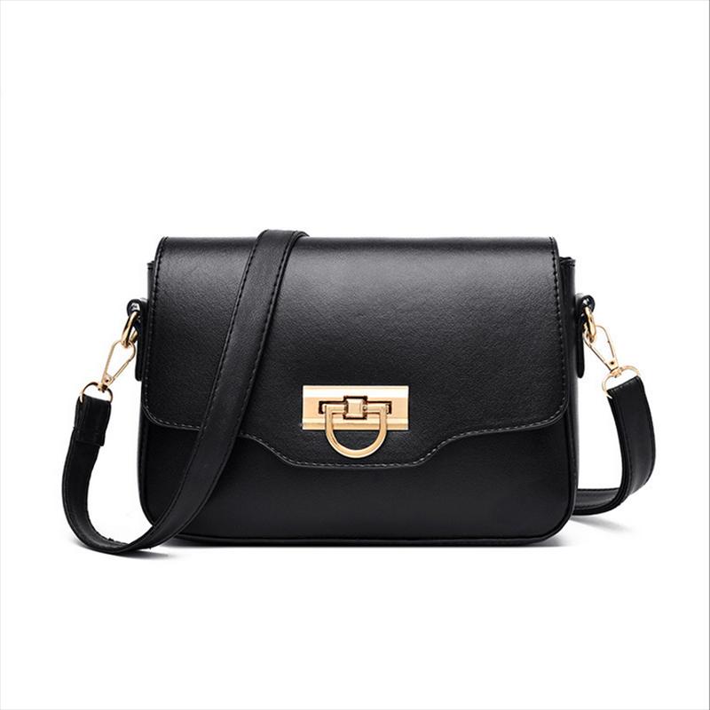

2020 new fashion bag cover type women's bag spring autumn casual One Shoulder Messenger fashion trend small square w, Black