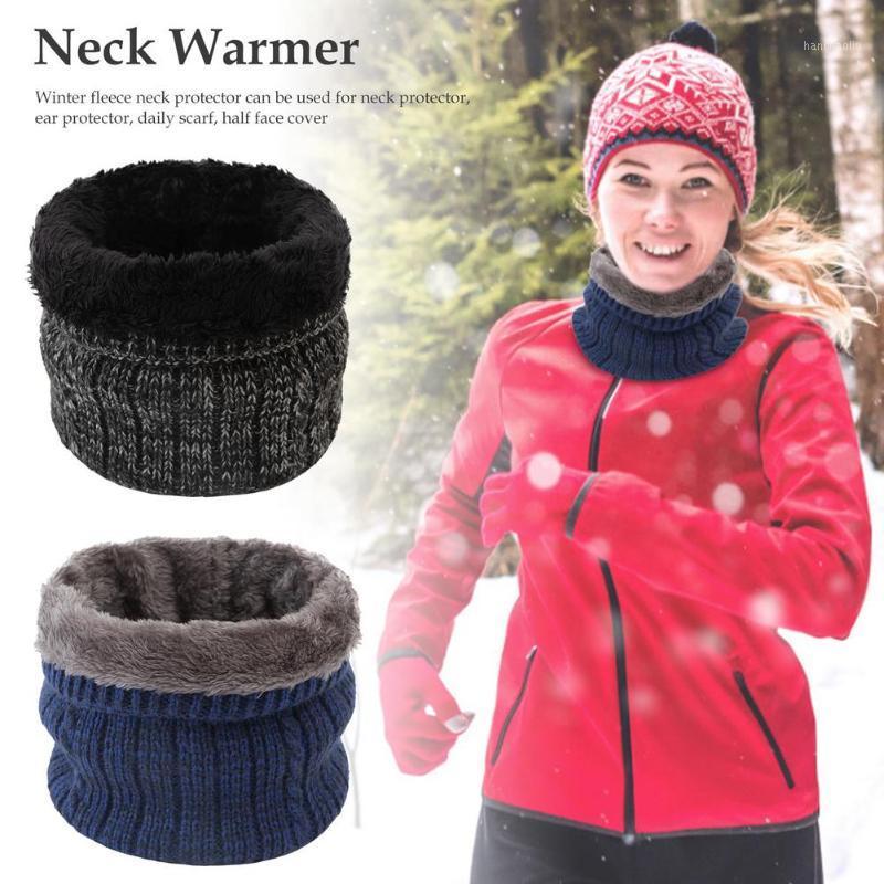 

Outdoor Winter Thicken Warm Fleece Neck Warmer Cycling Scarves Men Bufanda Ski Climbing Neck Scarf Knitted Ring Scarves Collar1, Black