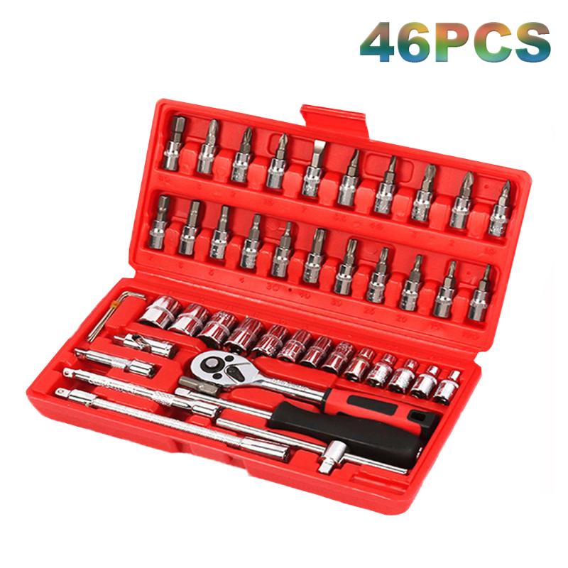 

1/4-Inch Socket Wrench Set Car Repair Tool Ratchet Torque Wrench Combo Tools Kit Auto Repairing Hand Tool Spanner Universal