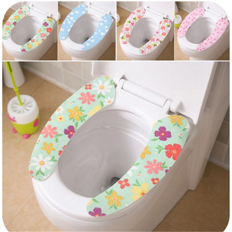 

Toilet Seat Cover Soft WC Paste Toilet Seat Pad Washable Bathroom Warmer Lid Cover Pad Closestool Sticky Mat