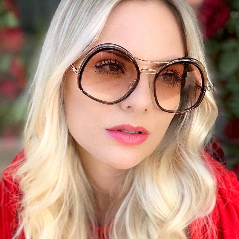 

MINCL/ 2020 Luxury irregular Eyewear Oval Sunglasses Brand Designer Fashion Transparent Sun Glasses For Women UV400 FML