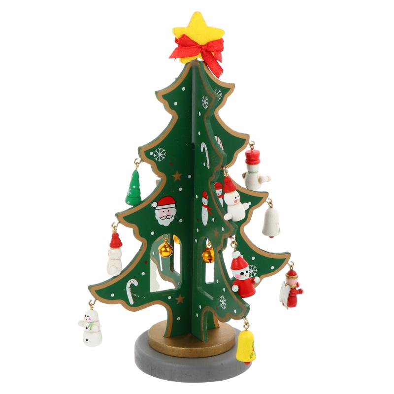 

Festival Wooden Christmas Tree Adornment Desktop Ornament Desktop Decor