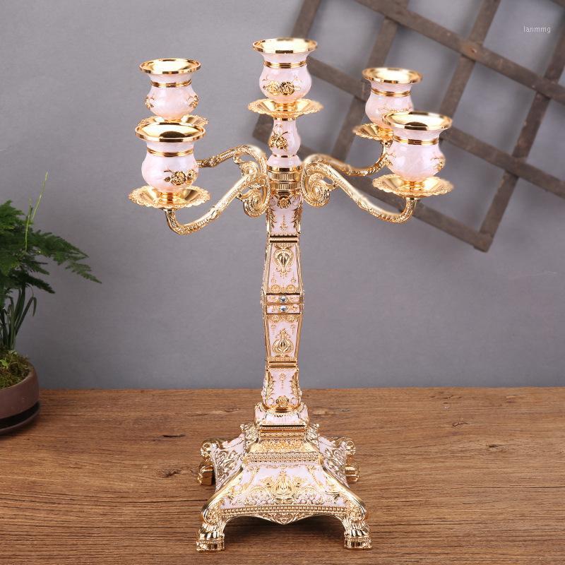 

Candle hodlers Metal 5-arms Holders Wedding Candelabra Candlesticks Candle Stand Table Centerpiece For Event Home Decoration1