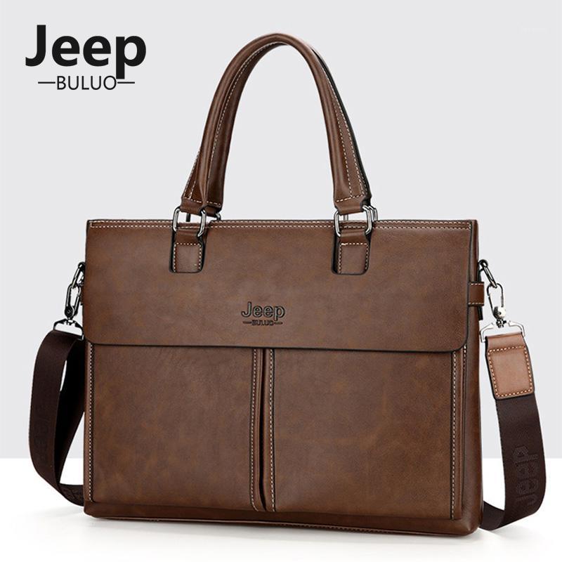 

BULUO Brand Genuine Leather Briefcase for Men Office Laptop Shoulder Bags Male Business Computer Handbag Large Capacity Bag1, Black