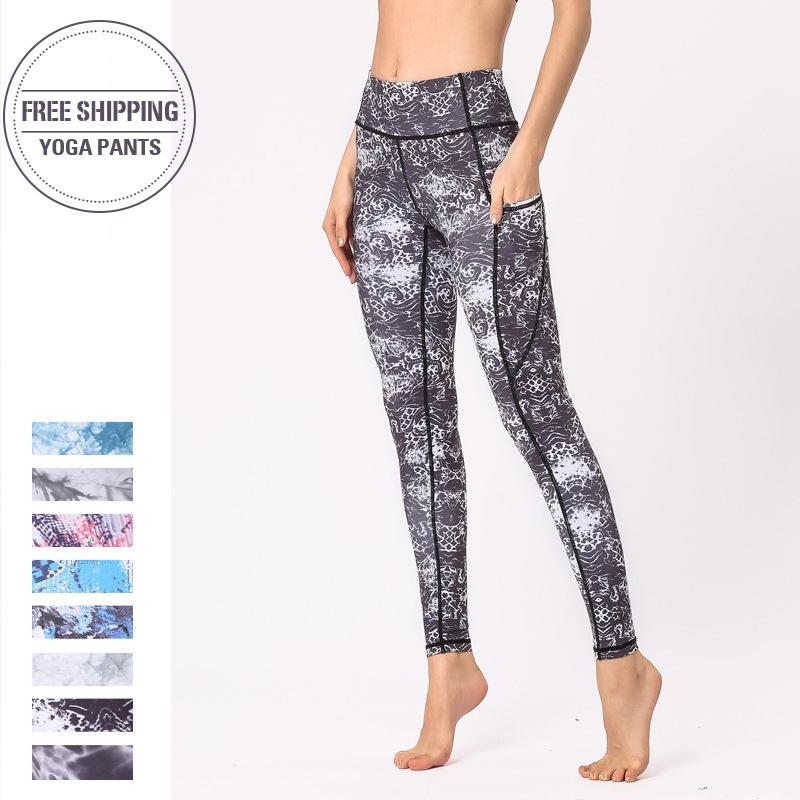 

2020 SEXY Prints Women Yoga Pants High waist Sport Women Leggings Gym Elastic Fitness Long Tights for Girl Running Tummy Control, Hk242