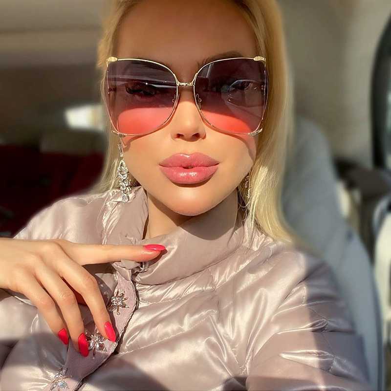 

2021 New Irregular Sunglasses Women 2021 Fashion Oversized Sun glasses Vintage Metal Frame Glasses Shades UV400