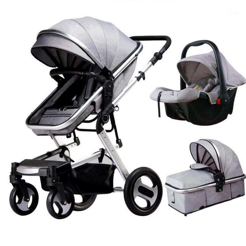 

Baby Stroller 3 In 1 with Car Seat High Land-scape Fashion Baby Carriage Pram Can Sit Reclining Folding Light Kid Travel Troller1