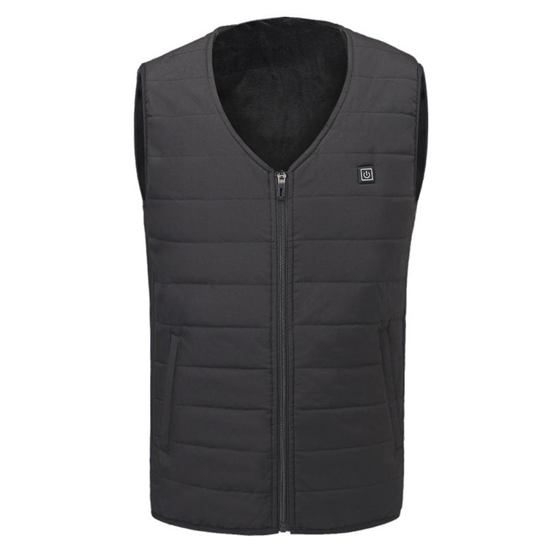 

Men Women Flexible Warm Heating Vest Usb Infrared Electric Intelligent Outdoor Hiking Safety Winter Washable Adult Fishing, Black