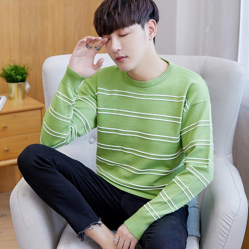 

2021 NEW men o-neck Long-sleeved Knitted sweater male autumn winter Loose slim warm sweaters lp100, Ying black