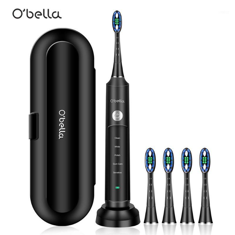 

O'BELLA 071B Sonic Electric Toothbrush 48000RPM Time Remind USB Rechargeable Tooth Brushes With 4 Pcs DuPont Replacement Heads1
