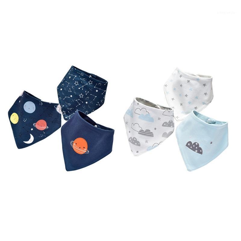 

Insular 6Pcs Baby Bibs Bandana Cotton High Quality Babadores Para Infant Saliva Towel Space & Clouds1, Multicolor