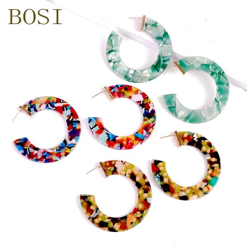 

Earrings Acrylic Boho Large Circle Fashion For Women Geometric Dangle Colorful Earrings Alloy Earring jewelry Acetate statement