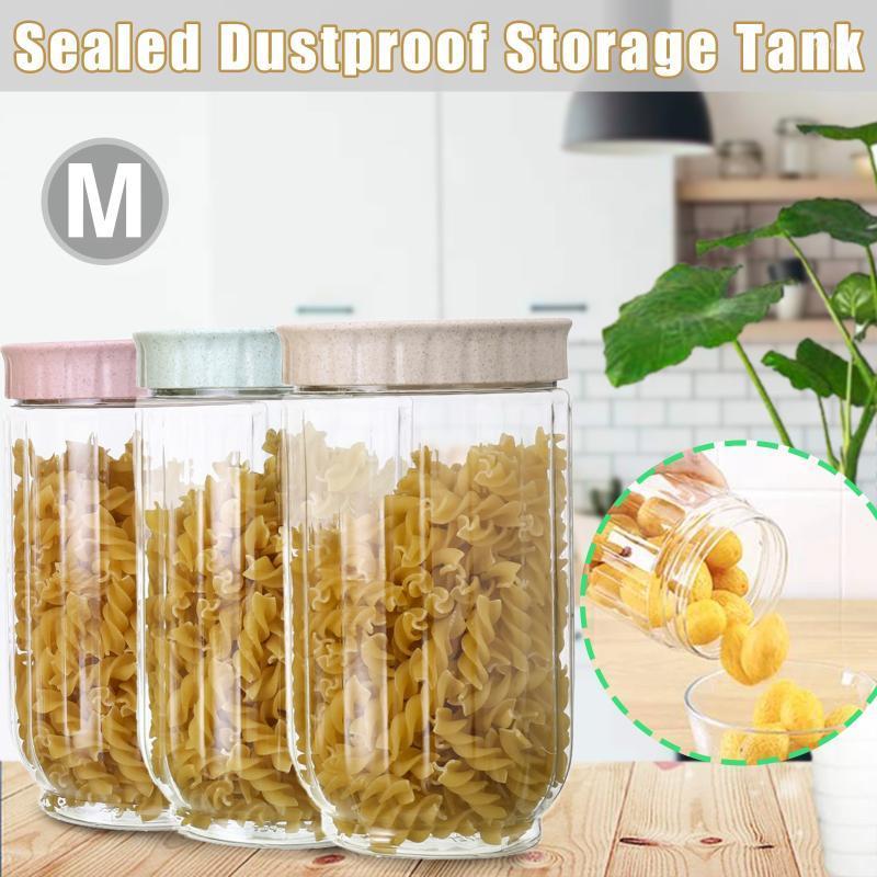 

1pc Kitchen Whole Grain Sealed Jar Plastic Transparent Household Storage Jar Household Kitchen Sealed Storage bottle1