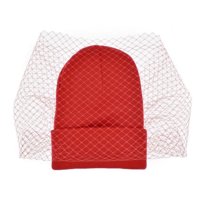 

Women's Veil Knit Hat Warm Wool Caps Street Retro Veil Hat Sexy Mesh Hats, 05