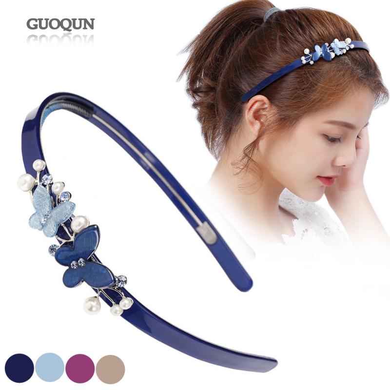 

Butterfly Hair Band - Pearl Hair Accessory for Women Acrylic Accessories Jewelry Ornament Tiara for Wear Wedding Party Prom