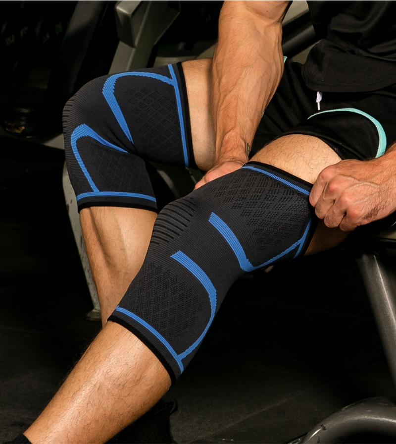 

1PCS Knee Support Fitness Cycling Running Nylon Elastic Sport Compression Knee Pad Sleeve Braces For Volleyball Basketball, Black