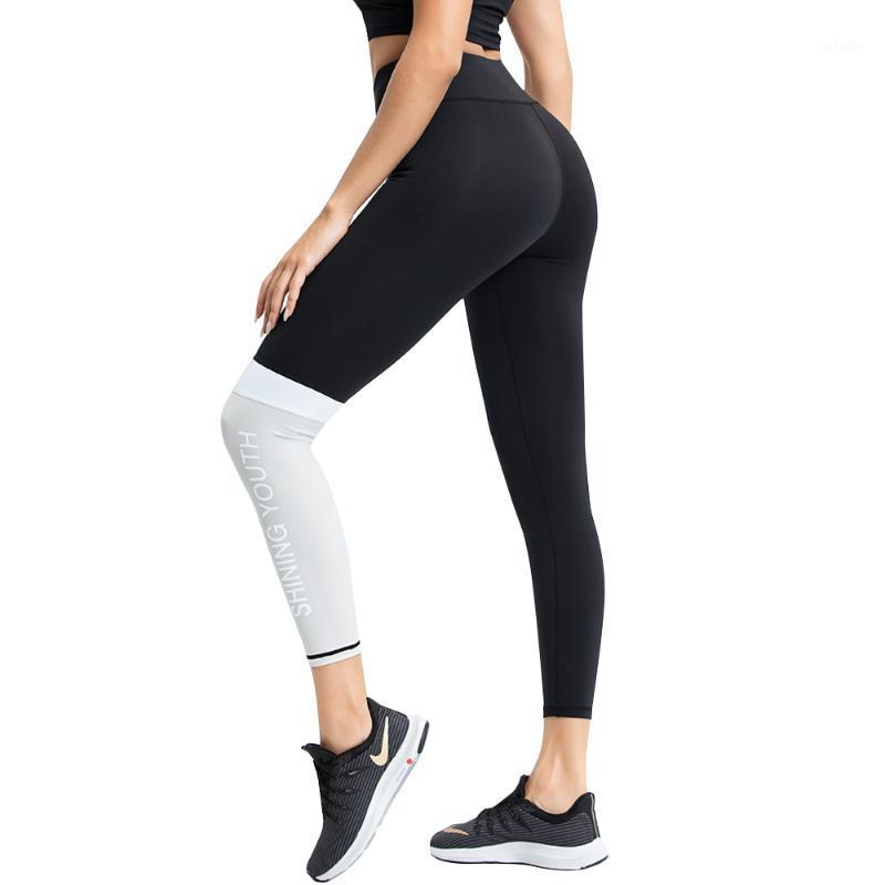 

Sport Woman Leggings For Fitness High Waist Nylon Letter Striped Yoga Pants Running Tights Gym Femme Plus Size Athletic Leggings1, Black