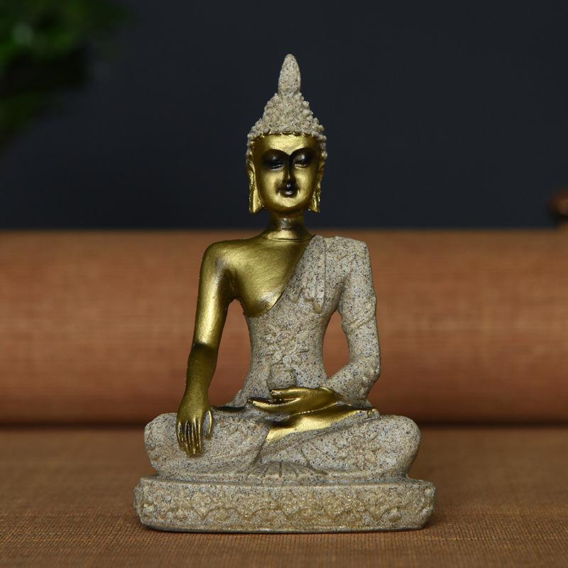 

Buddha Statue Resin Natural Sandstone Crafts Home Accessories Home Decoration Car Ornaments Creative Gifts Small Sitting Buddha