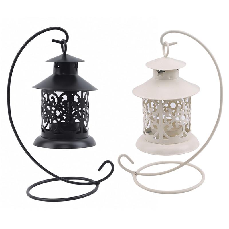 

European Style Candle Holder Creative Hollow Iron Candlestick Home Illumination Decoration Lantern Wedding Candle Stand