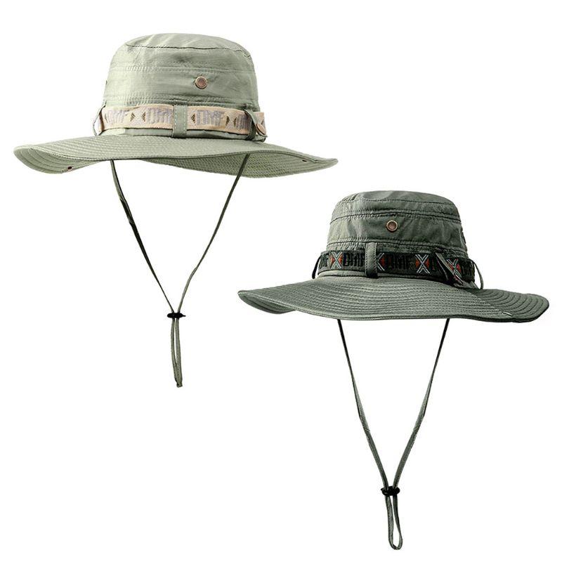 

Men Women Fishing Sun Boonie Hat Summer UV Protection Outdoor Wide Brim Foldable Breathable Sunscreen Bucket Cap With Chin 2XPD, Green