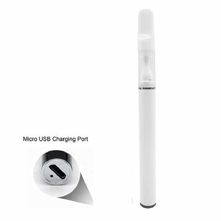 

Full Ceramic Disposable Vape Pen 350mAh Battery with 0.5ml 1.0ml Ceramic Coil Tip Cartridge Bottom USB Charging Thick Oil Vaporizer Kit