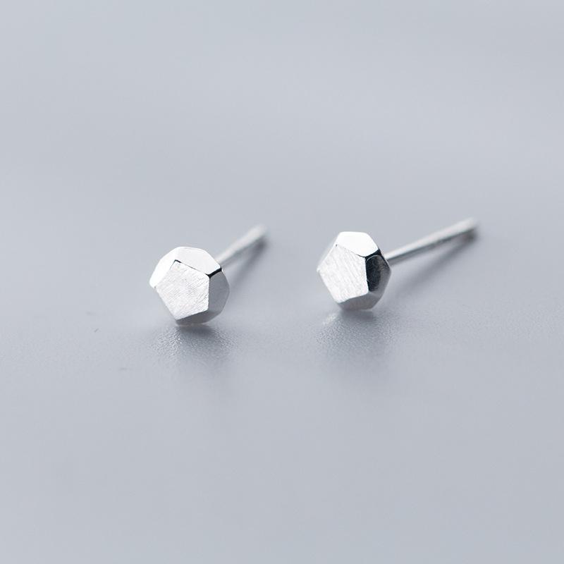 

100% Real 925 Sterling Silver Geometry Cone Stud Earrings for Women Men Punk Fashion Jewelry Gift G0973