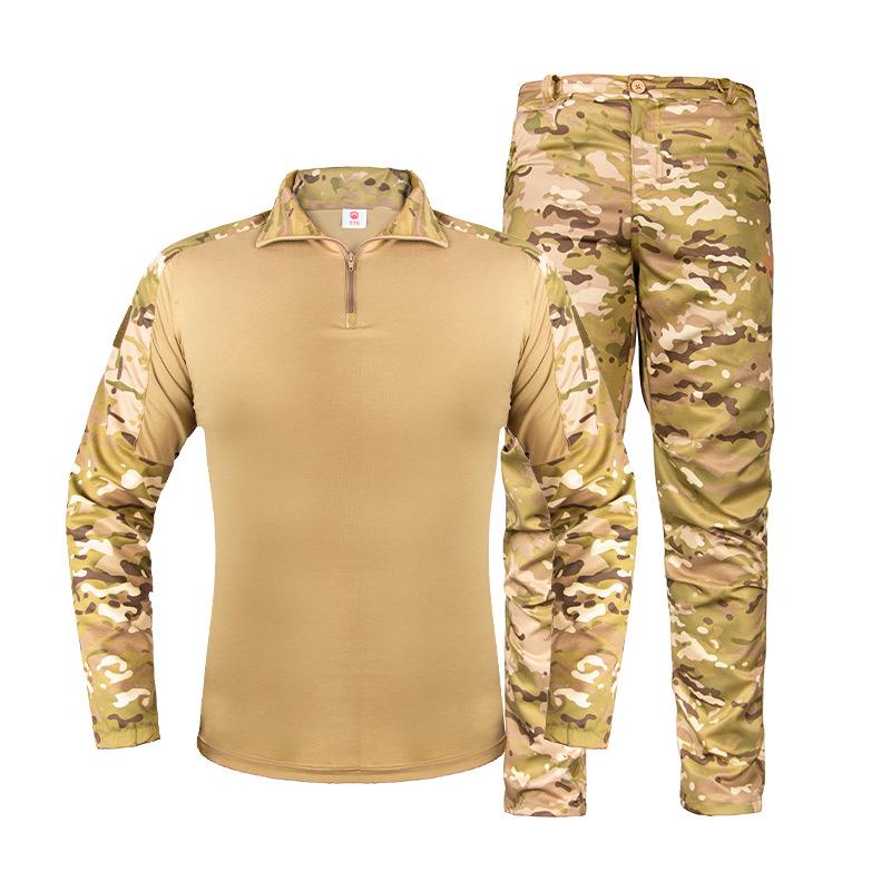 

Multicam Camouflage Combat Uniform Tactical BDU Shirt Pants Set Men Army Training Clothing Suit Camo Hunting Clothes, As pic