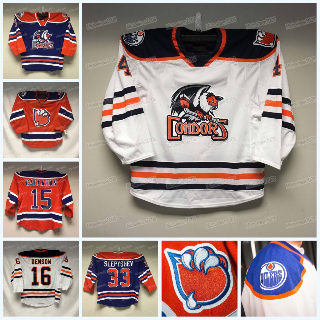 

Custom Bakersfield Condors AHL Hockey Jersey Seth Griffith Cooper Marody Adam Cracknell Philip Broberg Raphael Lavoie James Hamblin Luke Esposito Tim Schaller, Youth