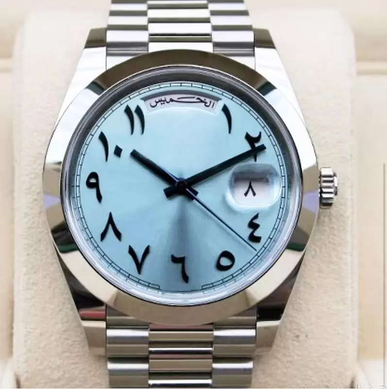 

Luxury Wristwatch 218238 218206 218235 41mm Diamond Bezel Arabic Dial Stainless Steel Bracelet Automatic Mens Wristwatch Men's Watch, Style 1 original box + watch