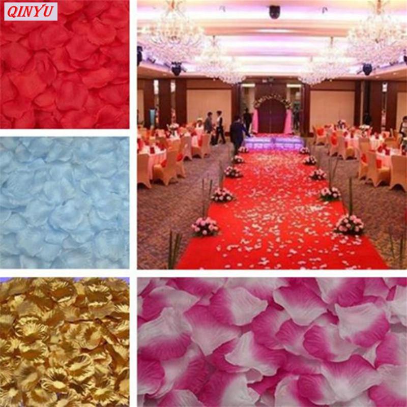 

New Wholesale 1000pcs Atificial Flowers Polyester Wedding Decorations Wedding Rose Petals party rose petal 5zsh012, Light blue