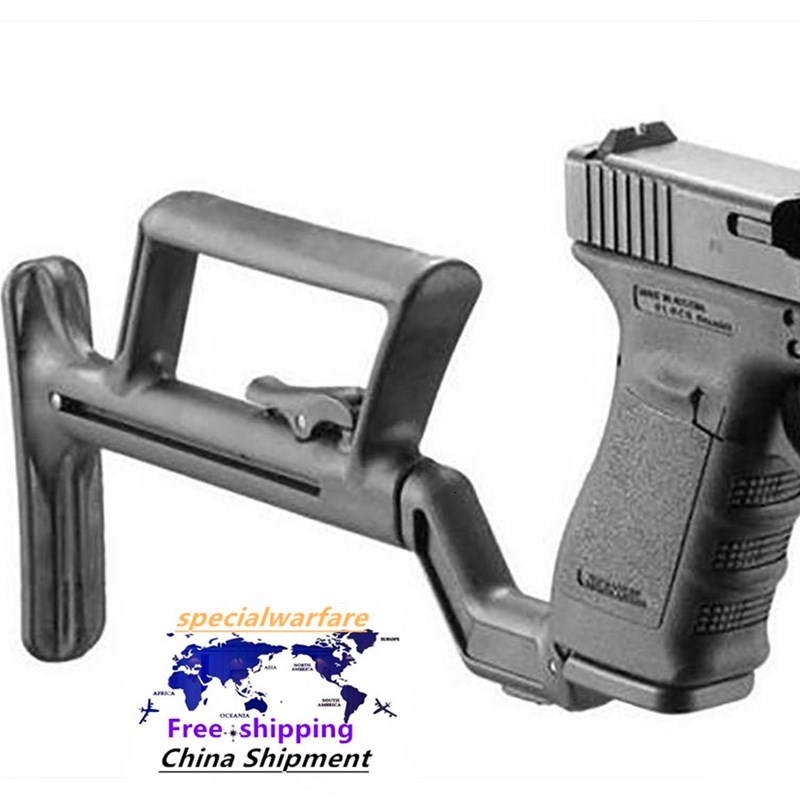 

bomb Water tactical back support shoulder support telescopic tail tow G17 G18 G19 G22 G34 bracket, Black