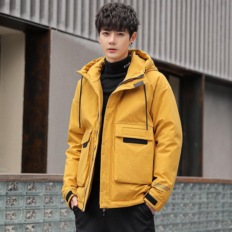 

The new winter trend of 2020 is a handsome short, thickened, warm, white eiderdown coat for men, Dly8218-4