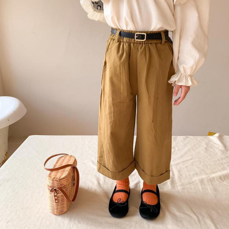 

2021 New Fashion Kids Baby Wide Leg Children Casual Trousers Girls Cotton Wide-leg Pants with Free Strap Qwvu, 2021c12