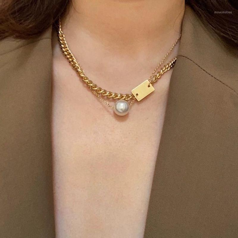 

Lalynnly Layered Baroque Imataiton Pearl Necklaces Wedding Party Clavicle Chain Choker Necklace for Women Aesthetic JewelryN81051