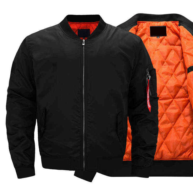 

Men' autumn and winter fat men' flying suit American flag light edition jacket European large coat, Black