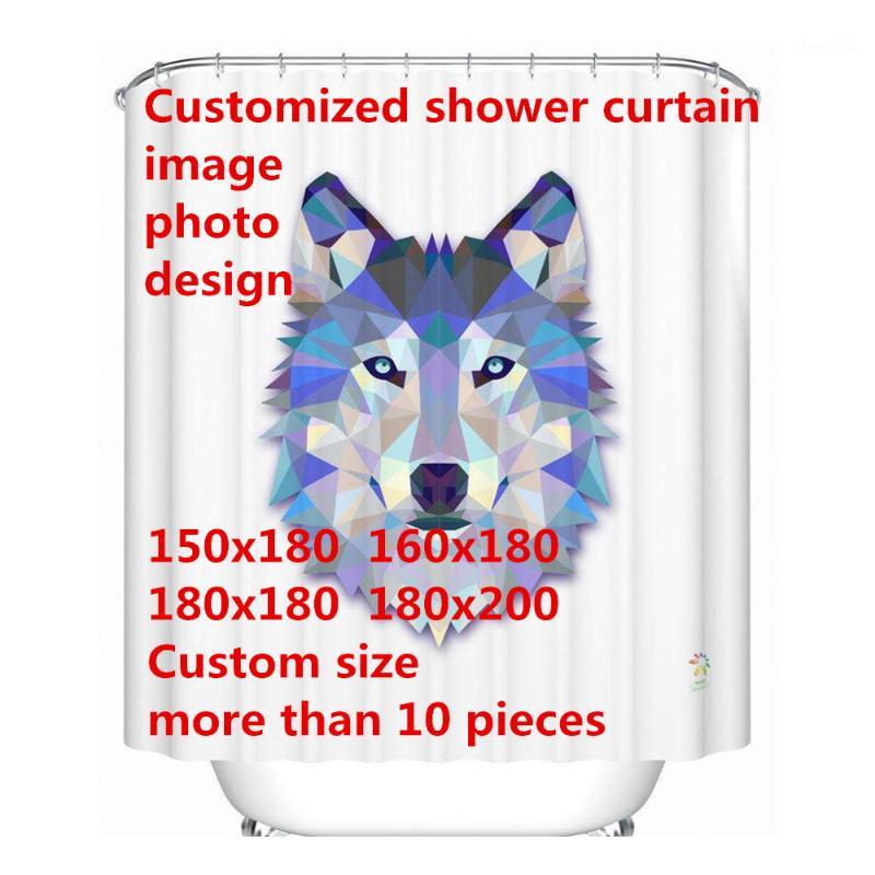 

Free Shipping Custom Photo Shower Curtain image Waterproof Polyester 4 Sizes Shower Curtain For The Bathroom With 12 Hooks1