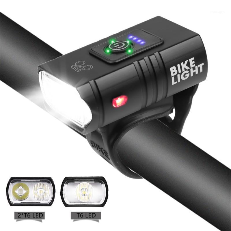 

Bicycle Light 2T6/T6 USB Rechargeable 1000mAh Bike Light IPX5 Waterproof LED Headlight with Taillight Bike Accessories New1