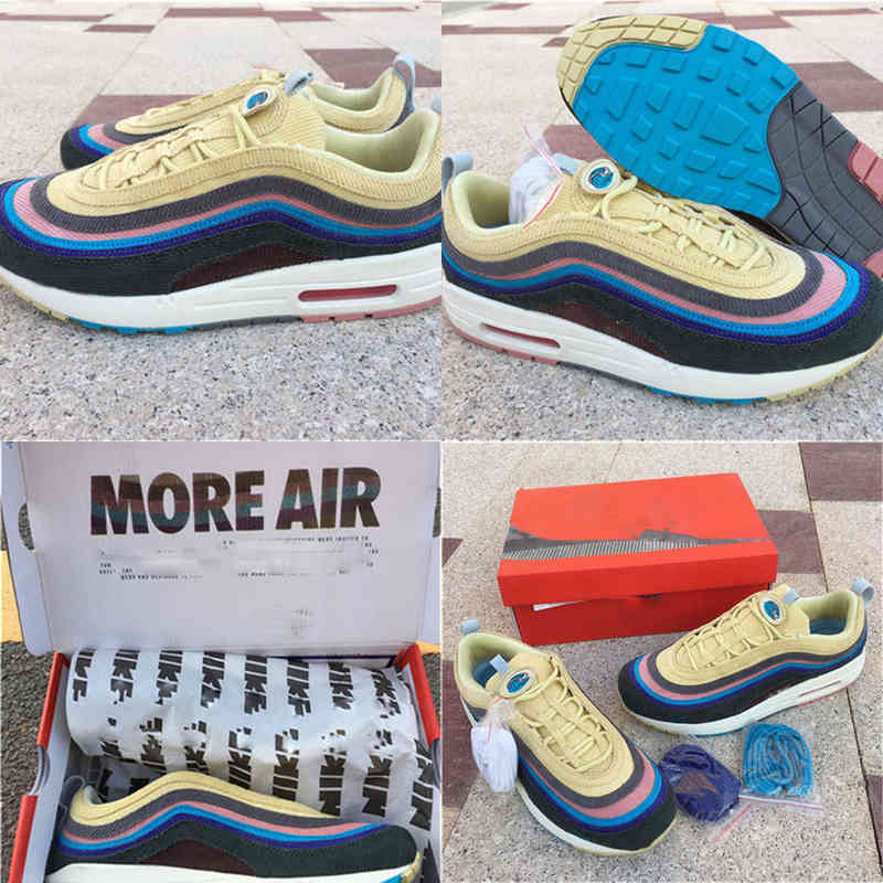 

C080520 New Release Authentic Sean Wotherspoon x 1/97 Vf Sw Mens Outdoor Shoes Trainers Lemon Corduroy Rainbow Sports Sneakers with Original Box