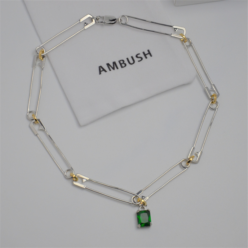 

AMB YOUNG Pin Necklace Brooch Stitching Design Simple High-End Niche Brand Men And Women Trend Fashion Jewelry Accessories